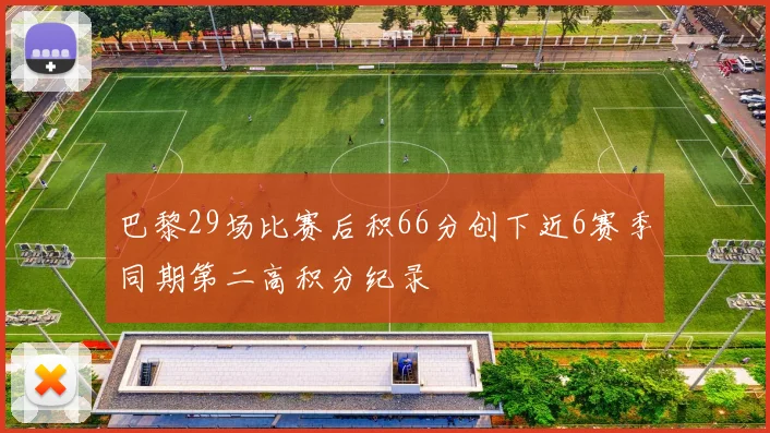 巴黎29场比赛后积66分创下近6赛季同期第二高积分纪录